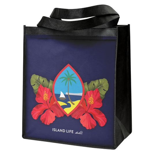 Guam Seal Hibiscus Paradise Grocery Tote Bag