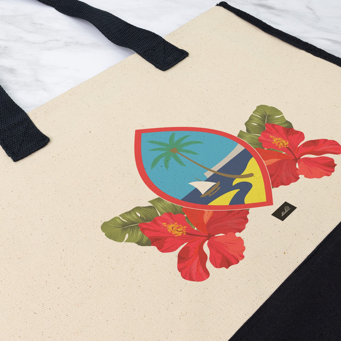Guam Seal Hibiscus Paradise Premium Tote Bag