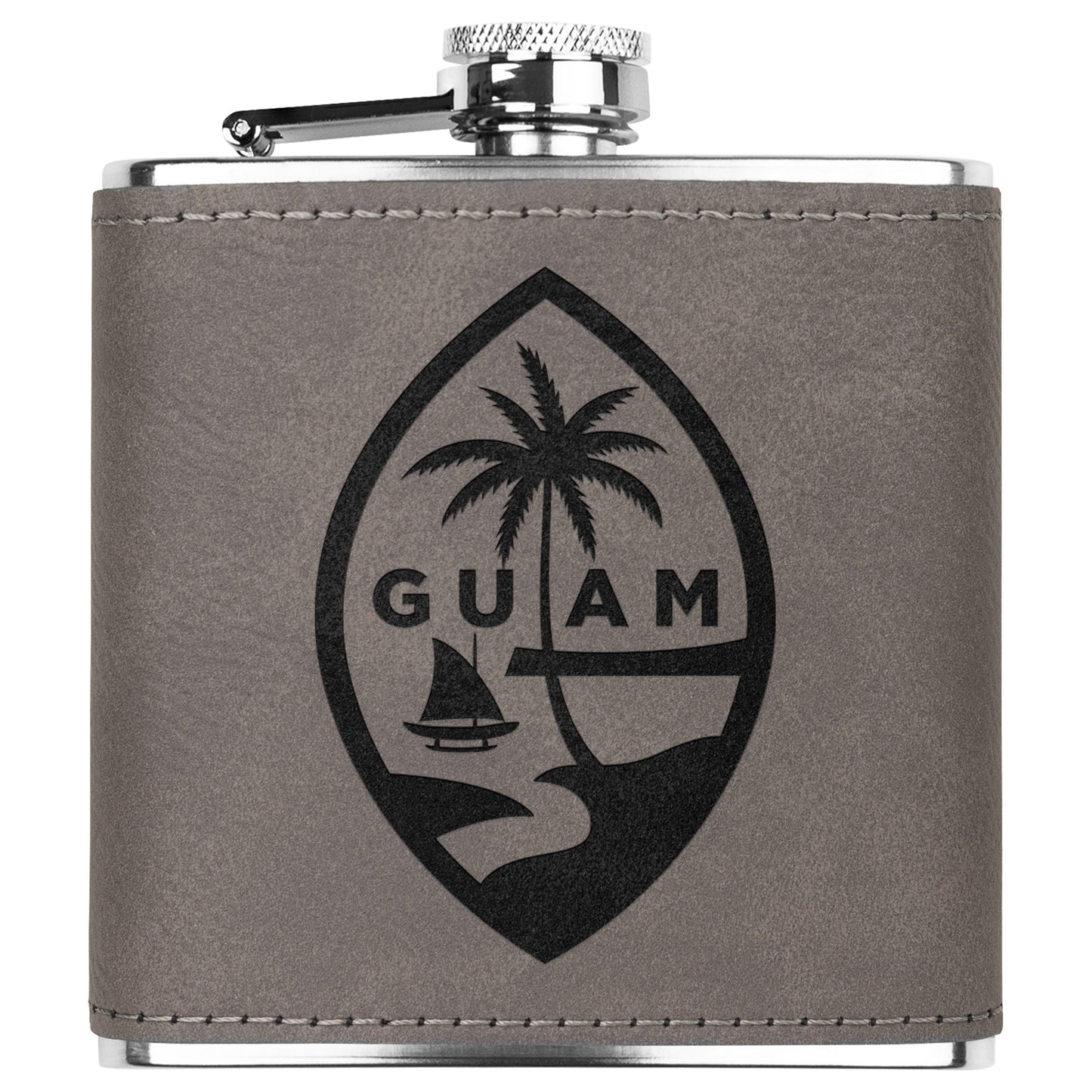 Guam Seal Pocket Leather Flask
