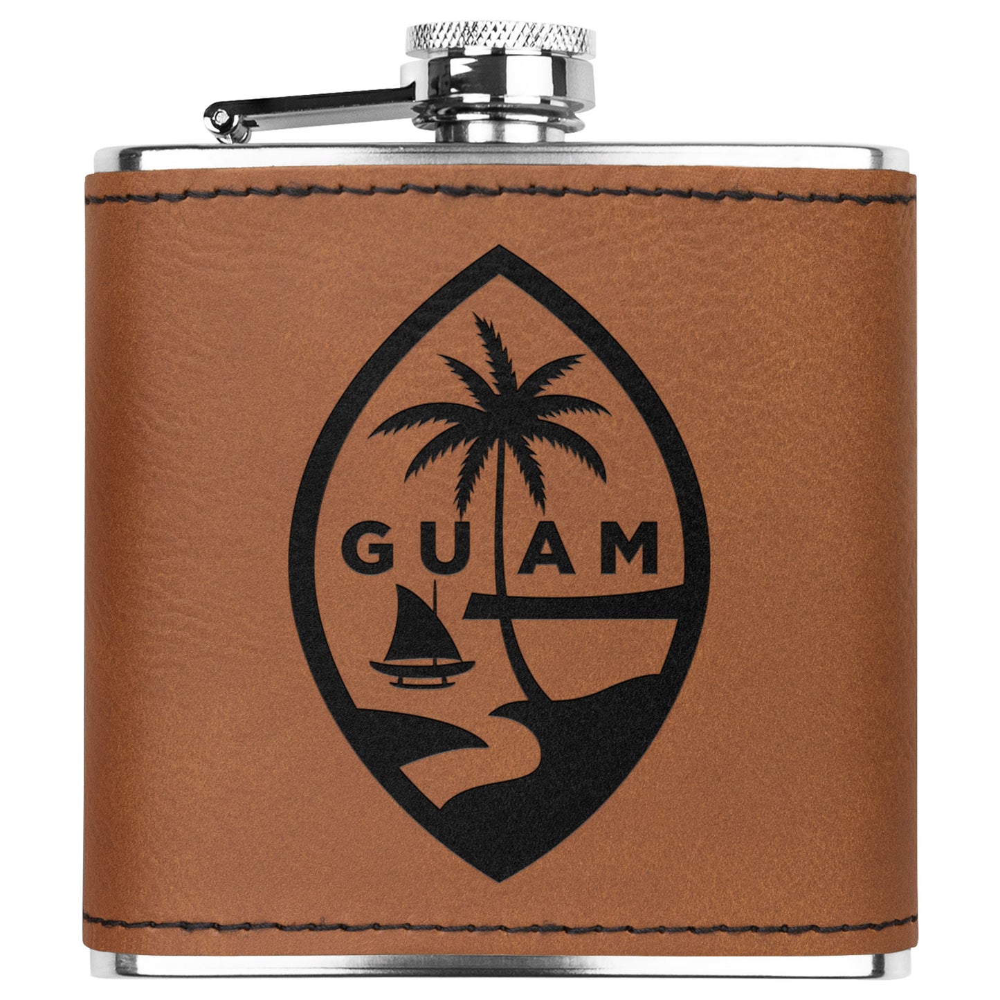 Guam Seal Pocket Leather Flask