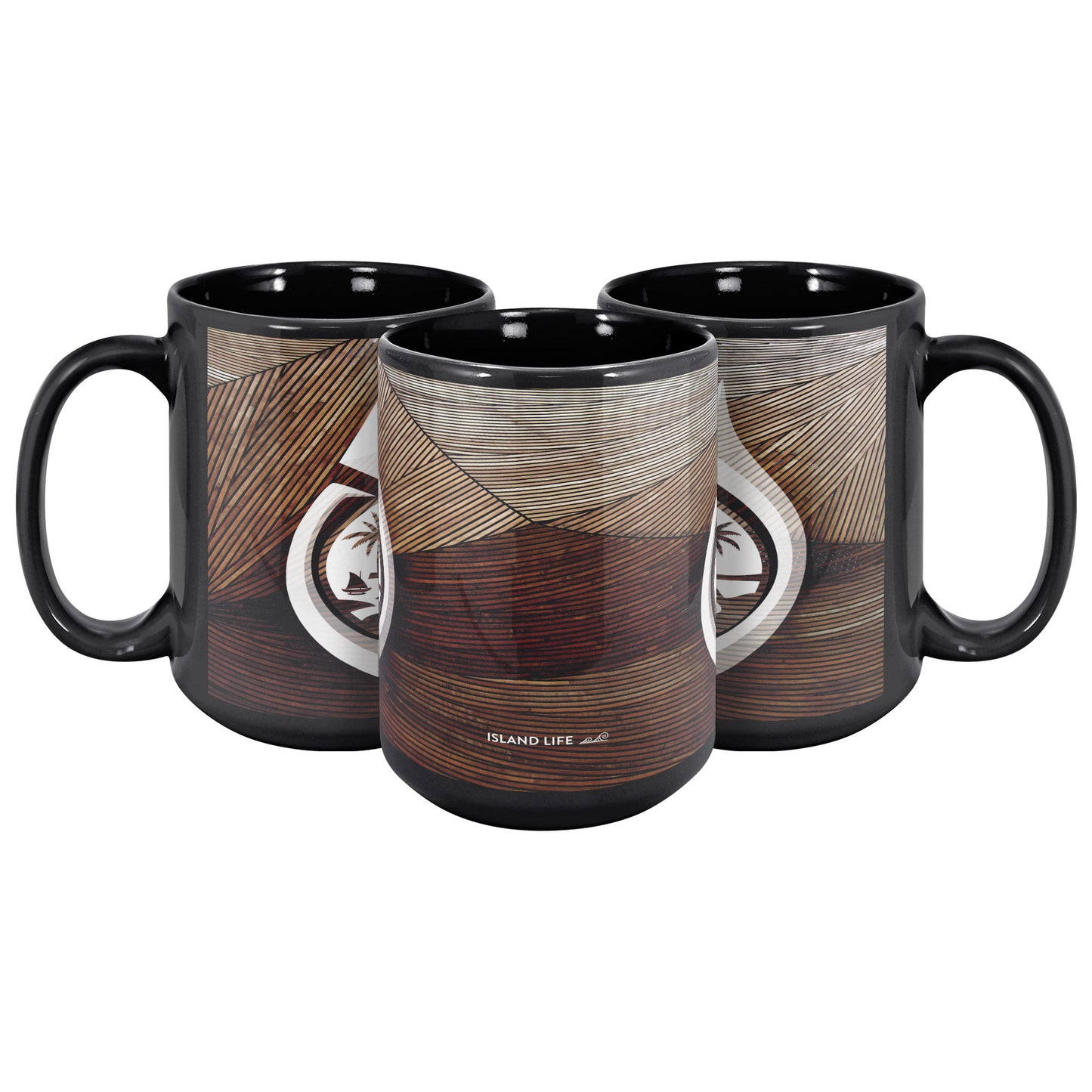 Guam Seal Tribal Hook 15oz Black Mug