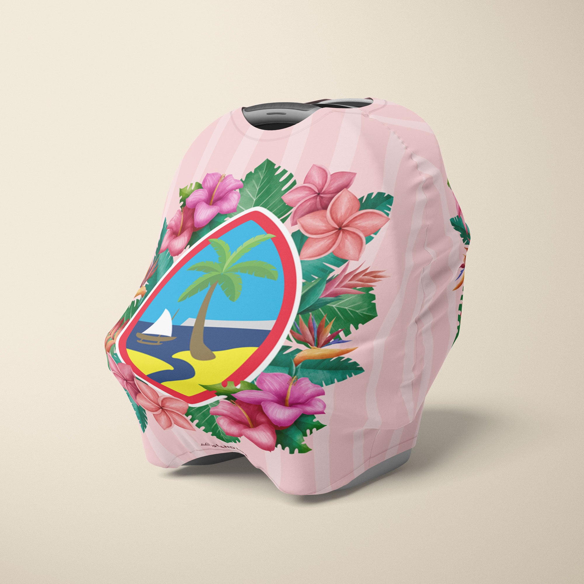 Guam Seal Pink Floral Baby Nursing Car Seat Cover