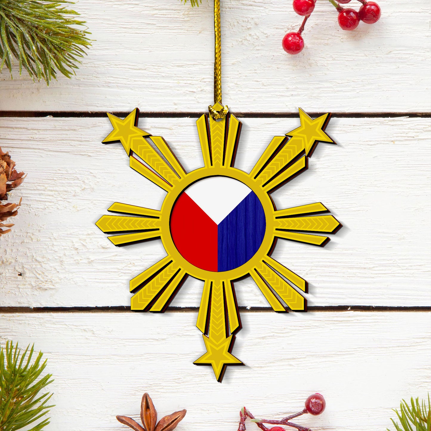 Philippines Tribal Layered Wood Ornament