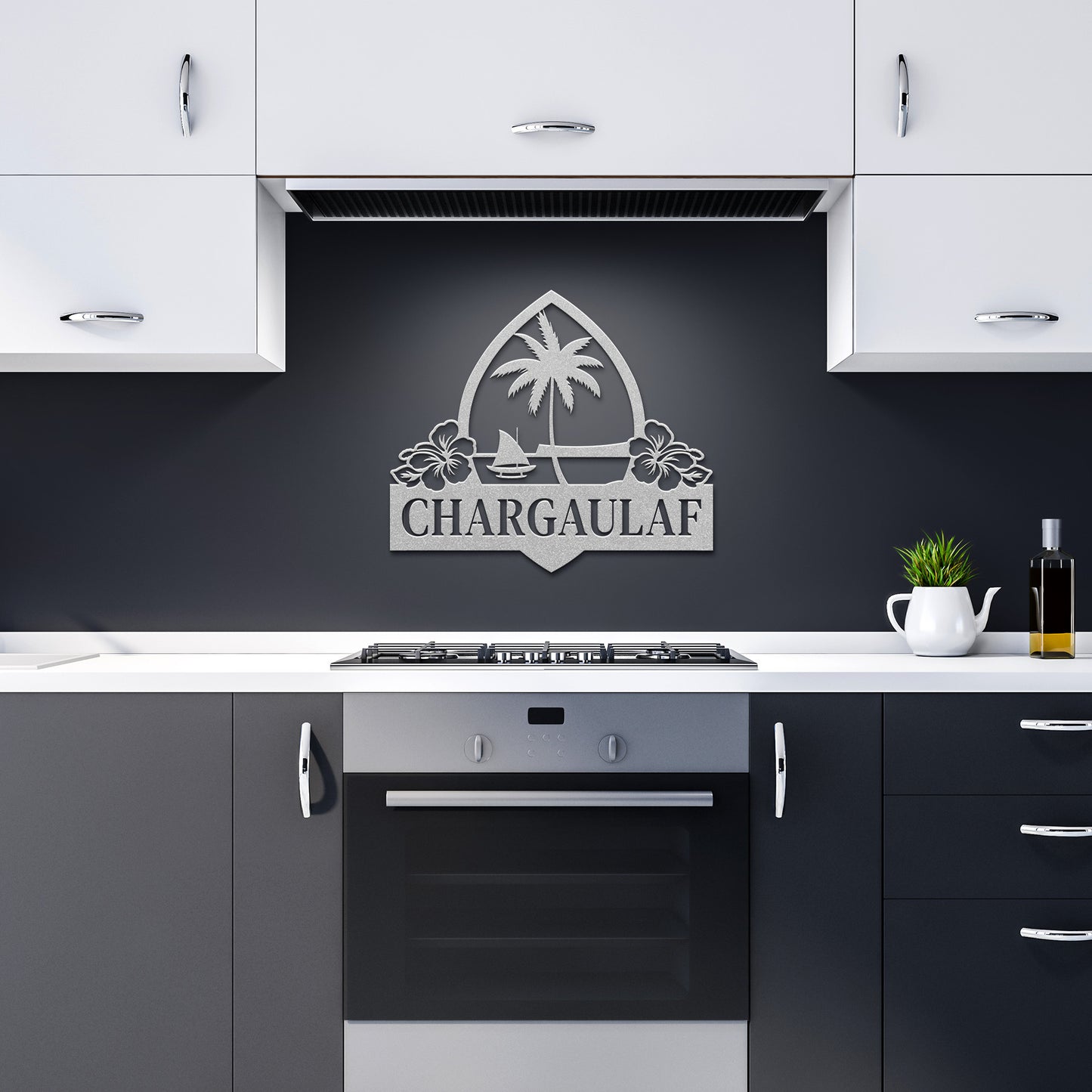 Personalized Guam Seal Hibiscus Metal Wall Decor Sign