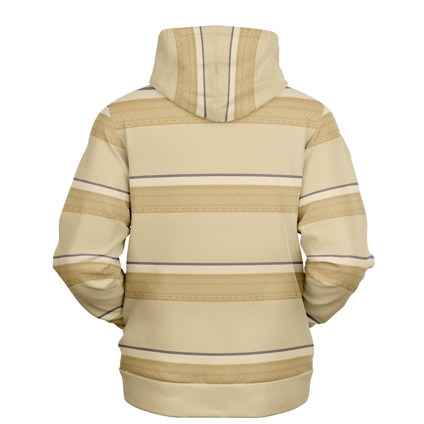 Guam Tribal Striped Khaki Unisex AOP Pullover Hoodie