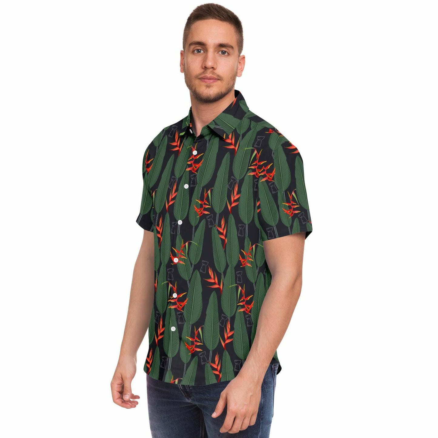 Latte Stone Heliconia Guam CNMI Button Down Shirt