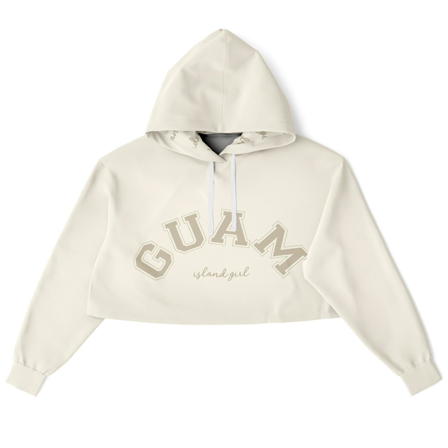 Islander Guam Girl Cream Cropped Hoodie