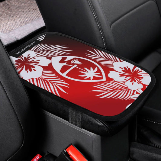 Guam Tropical Hibiscus Red Car Armrest Cover