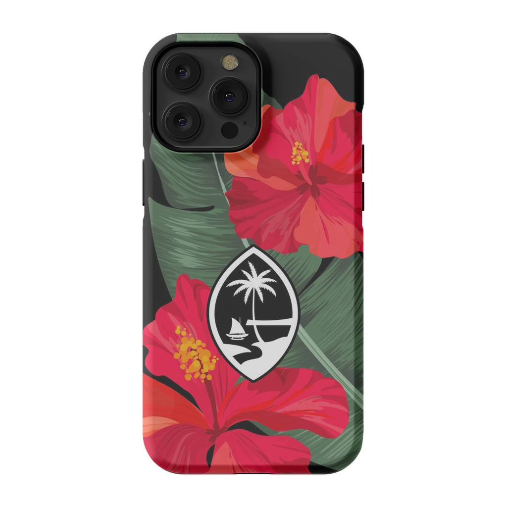 Guam Red Hibiscus Paradise Premium Glossy Tough Phone Case