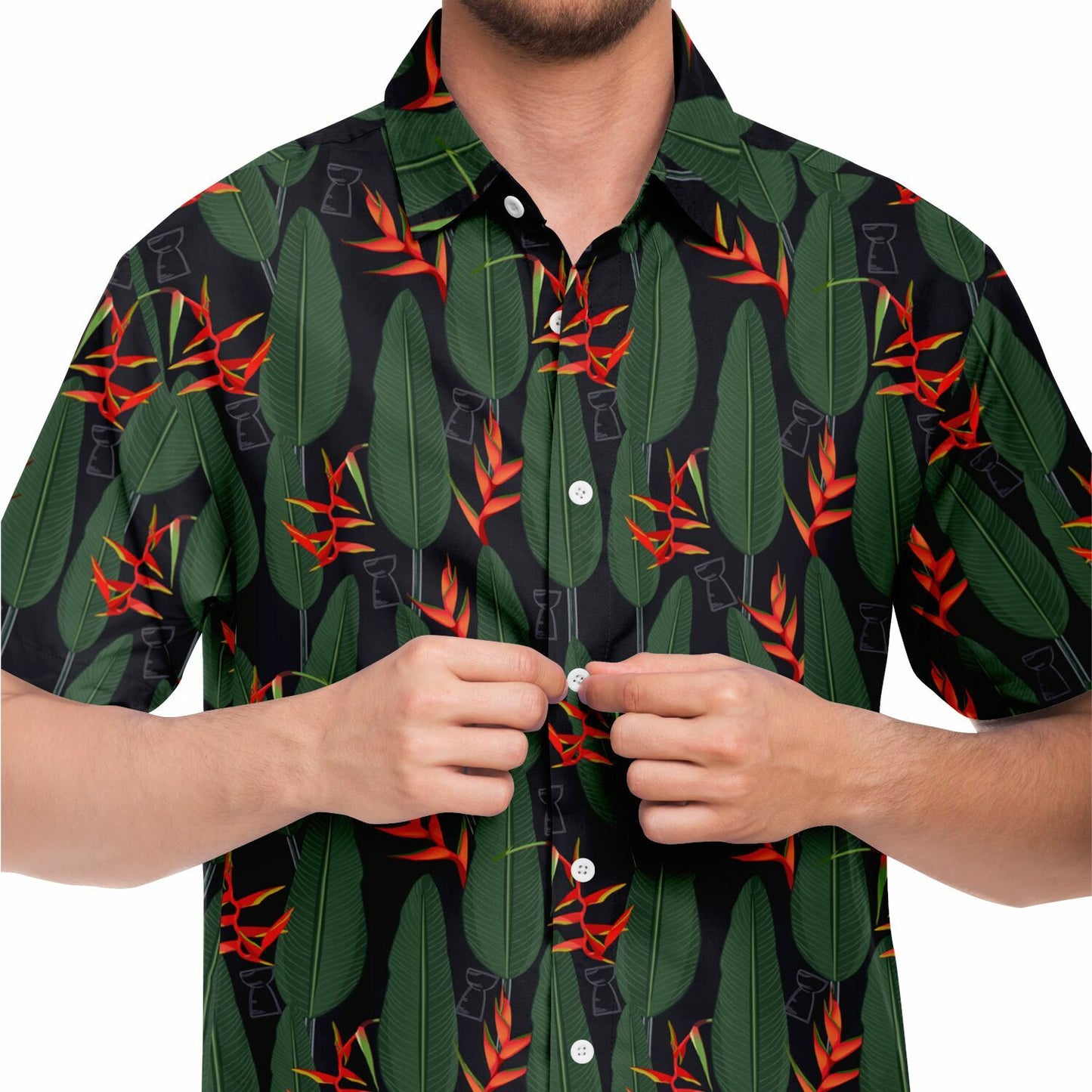 Latte Stone Heliconia Guam CNMI Button Down Shirt