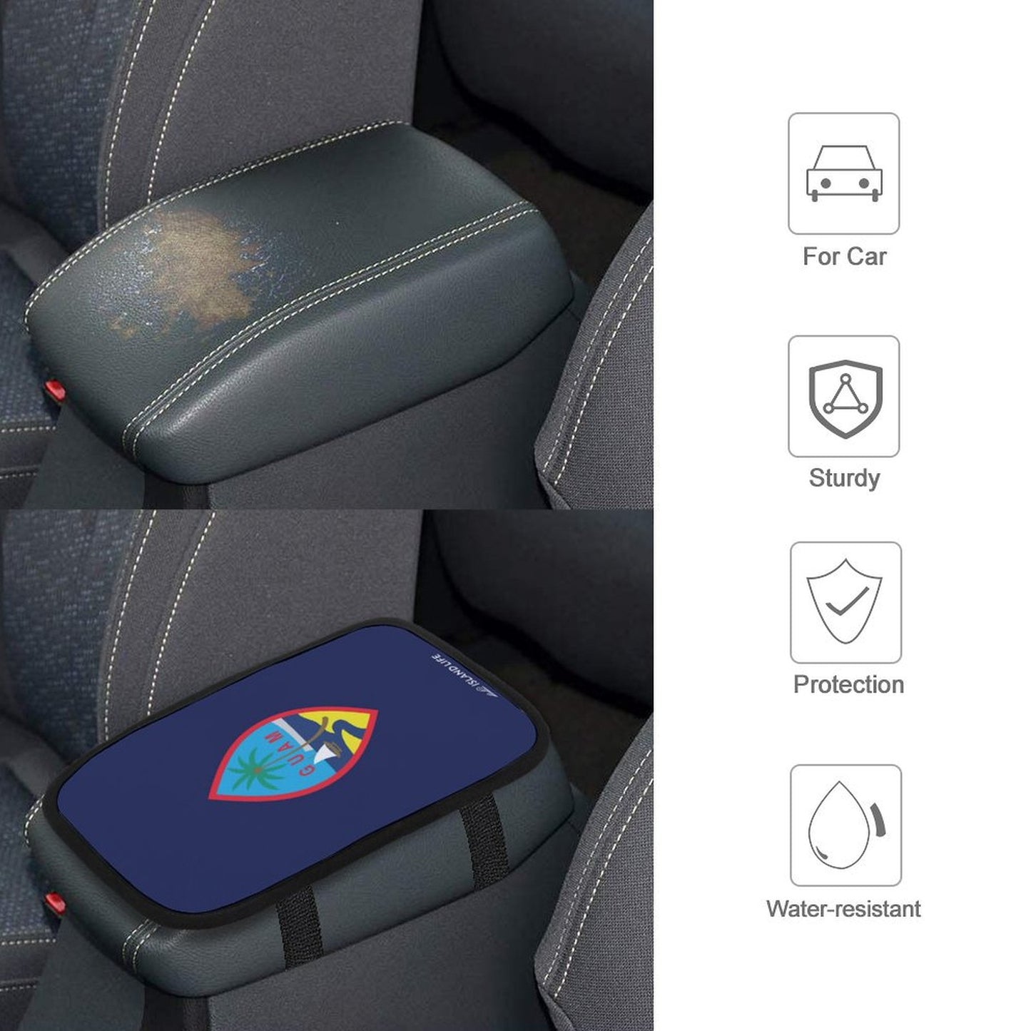 Guam Flag Car Armrest Cover