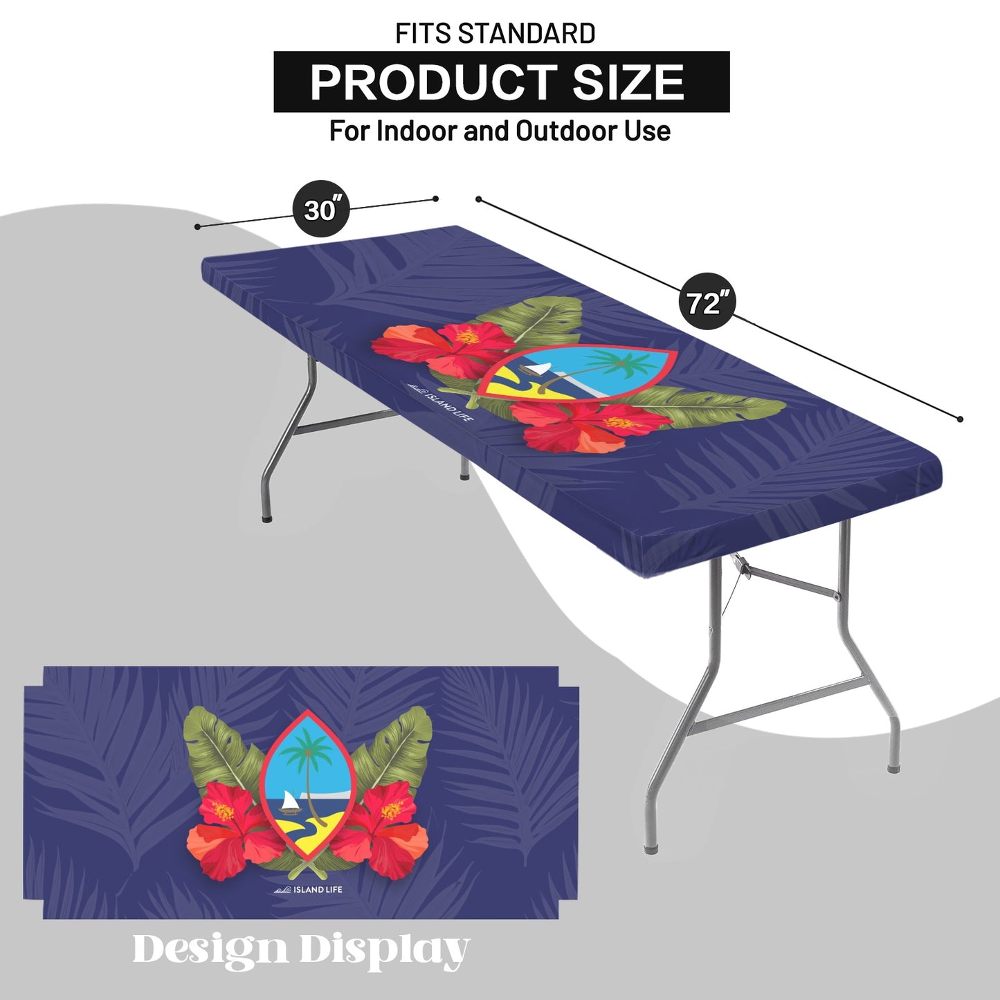 Guam Seal Hibiscus Paradise Fitted Tablecloth