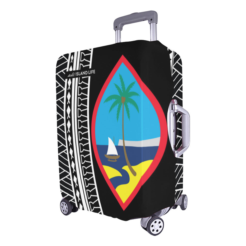 Guam Seal Tribal Black Luggage Cover