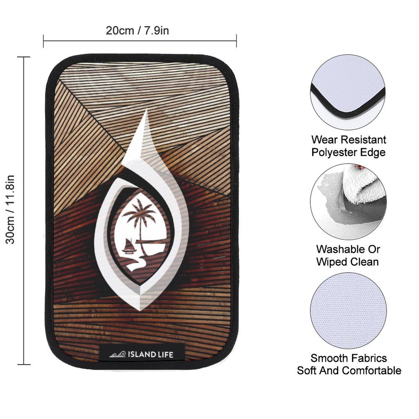 Guam Tribal Hook Car Armrest Cover