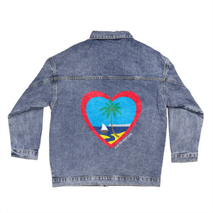 Heart Guam Color Oversized Women's Denim Jacket
