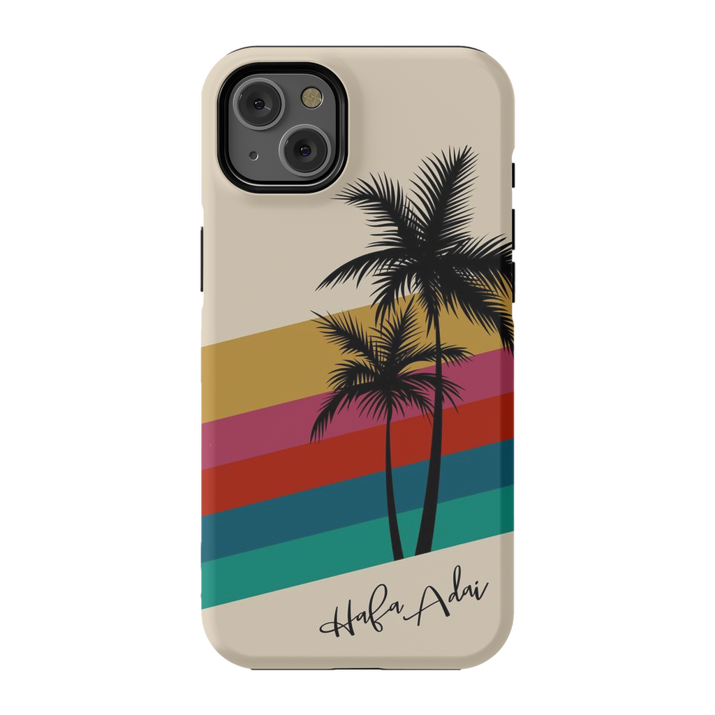 Retro Rainbow Sunset Hafa Adai Guam CNMI Premium Glossy Tough Phone Case