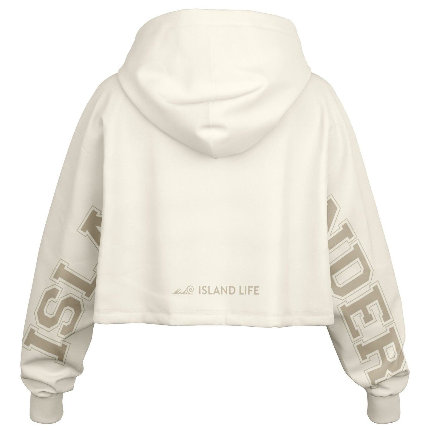 Islander Guam Girl Cream Cropped Hoodie