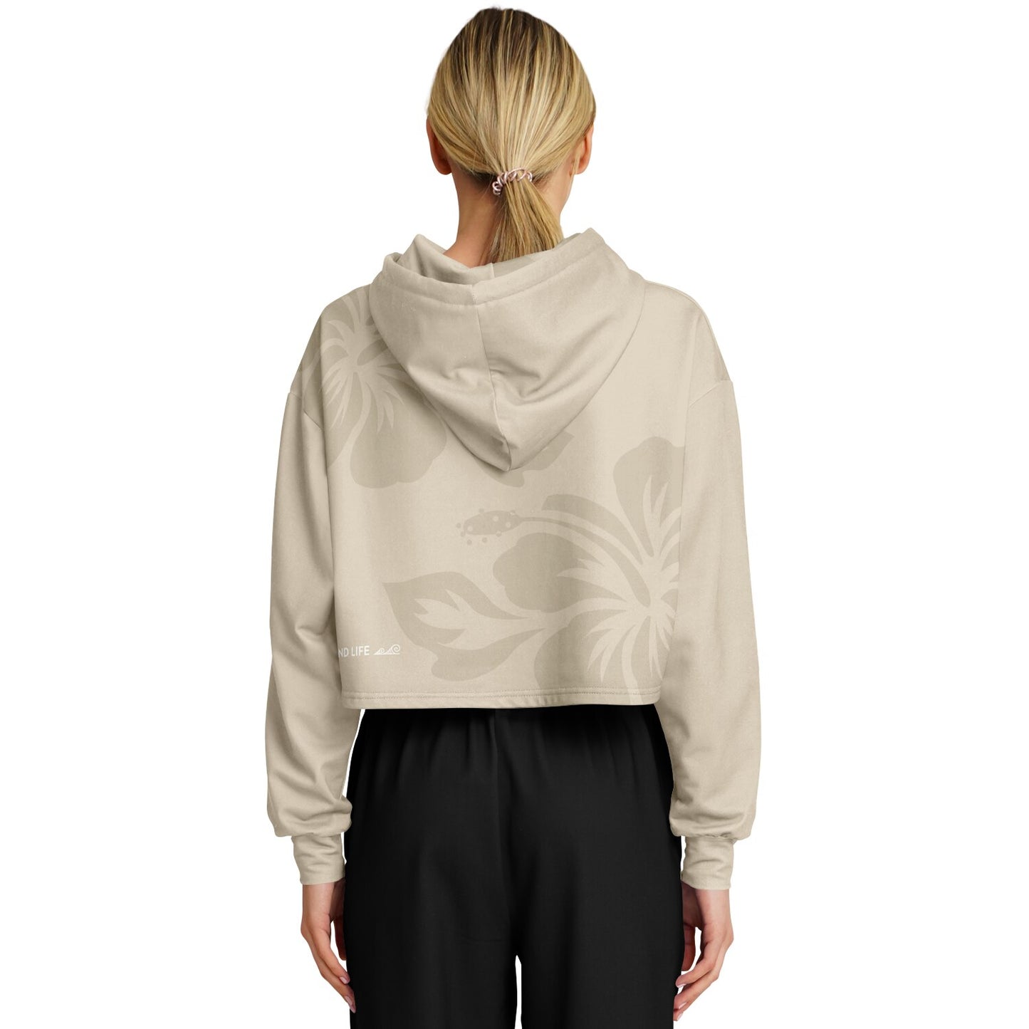 Hibiscus Latiya Guam Cropped Hoodie