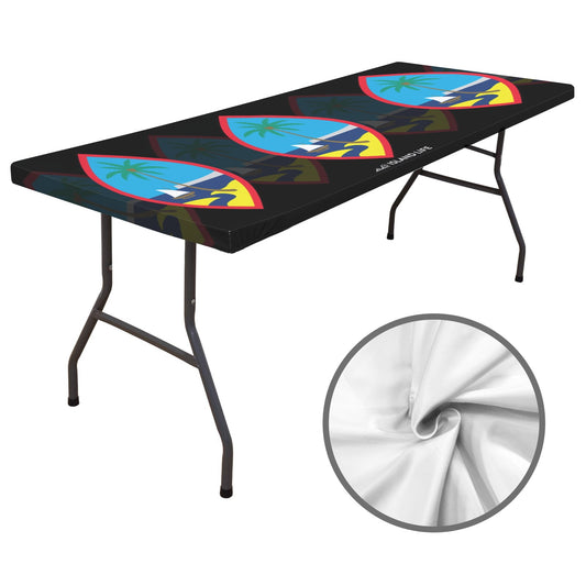Guam Seals Black Fitted Tablecloth
