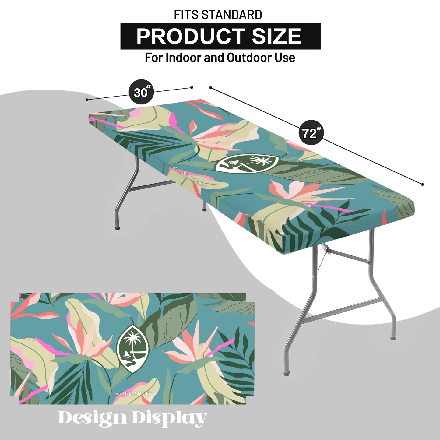 Guam Birds of Paradise Fitted Tablecloth