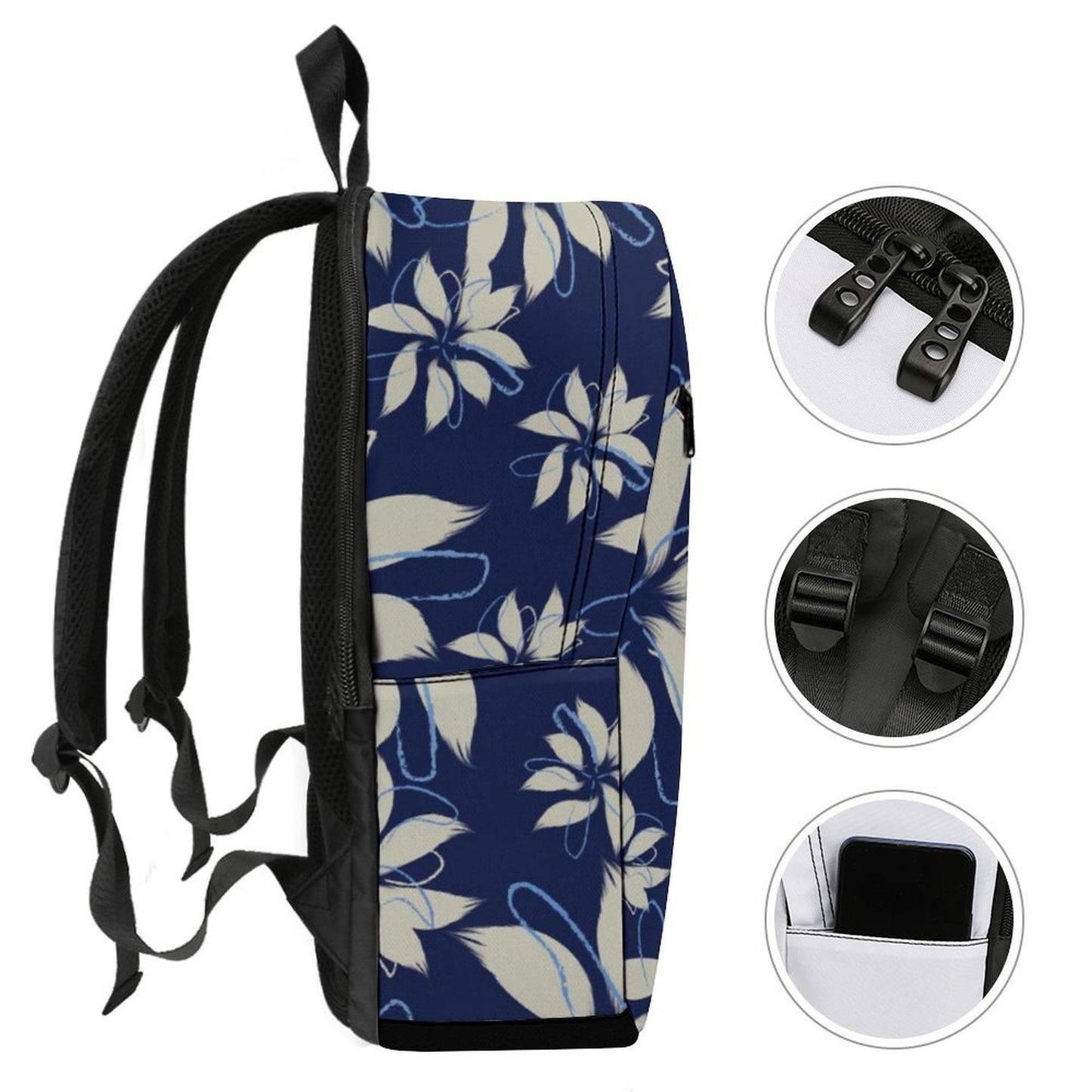 Guam Tropical Deep Blue Dual-Compartment Backpack