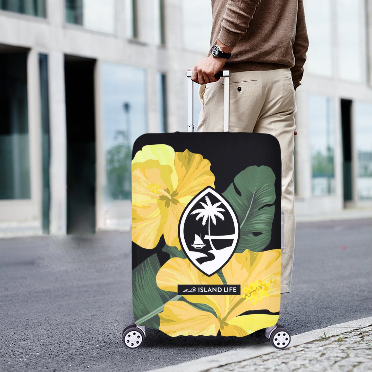 Guam Yellow Hibiscus Paradise Luggage Cover