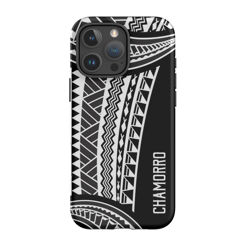 Chamorro Guam Saipan CNMI Island Tribal White Premium Glossy Tough Phone Case