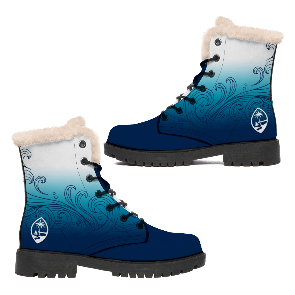 Guam Seal Ombre Waves Faux Fur Winter Boots