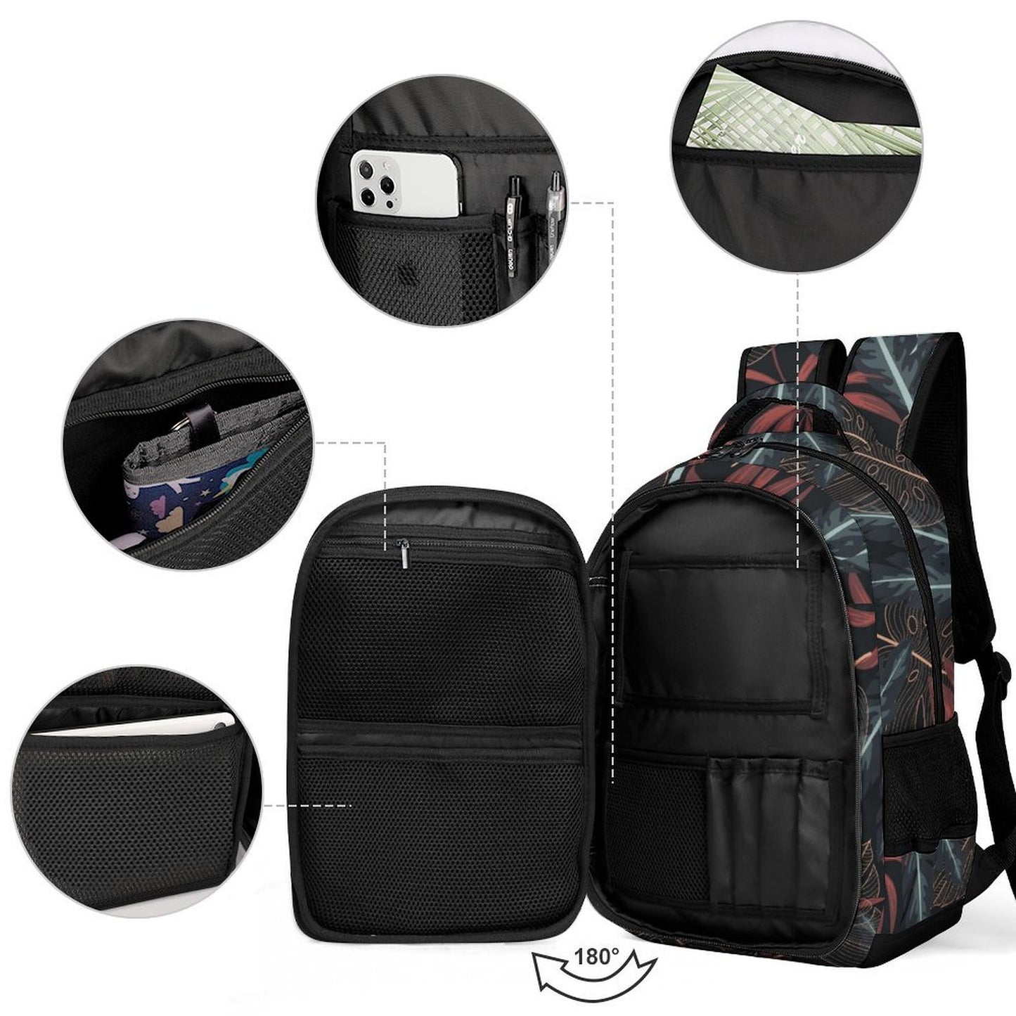 Guam Tropical Dark Organizer Backpack