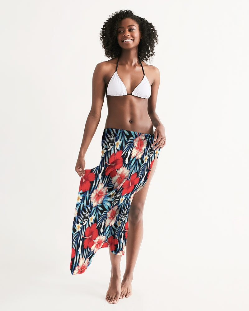 Guam Tropical Floral Sarong Swim Cover Up