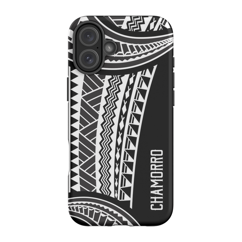 Chamorro Guam Saipan CNMI Island Tribal White Premium Glossy Tough Phone Case