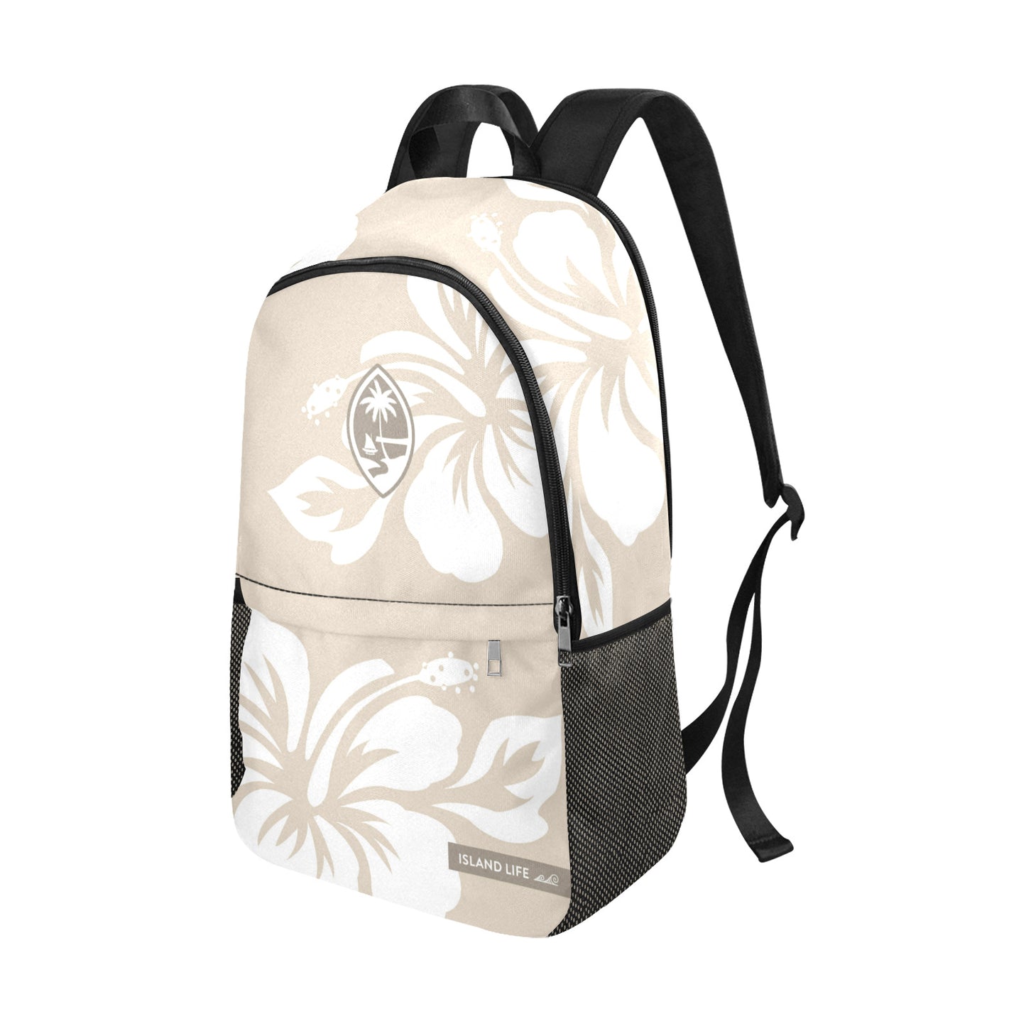 Guam Hibiscus Latiya Fabric Backpack with Side Mesh Pockets