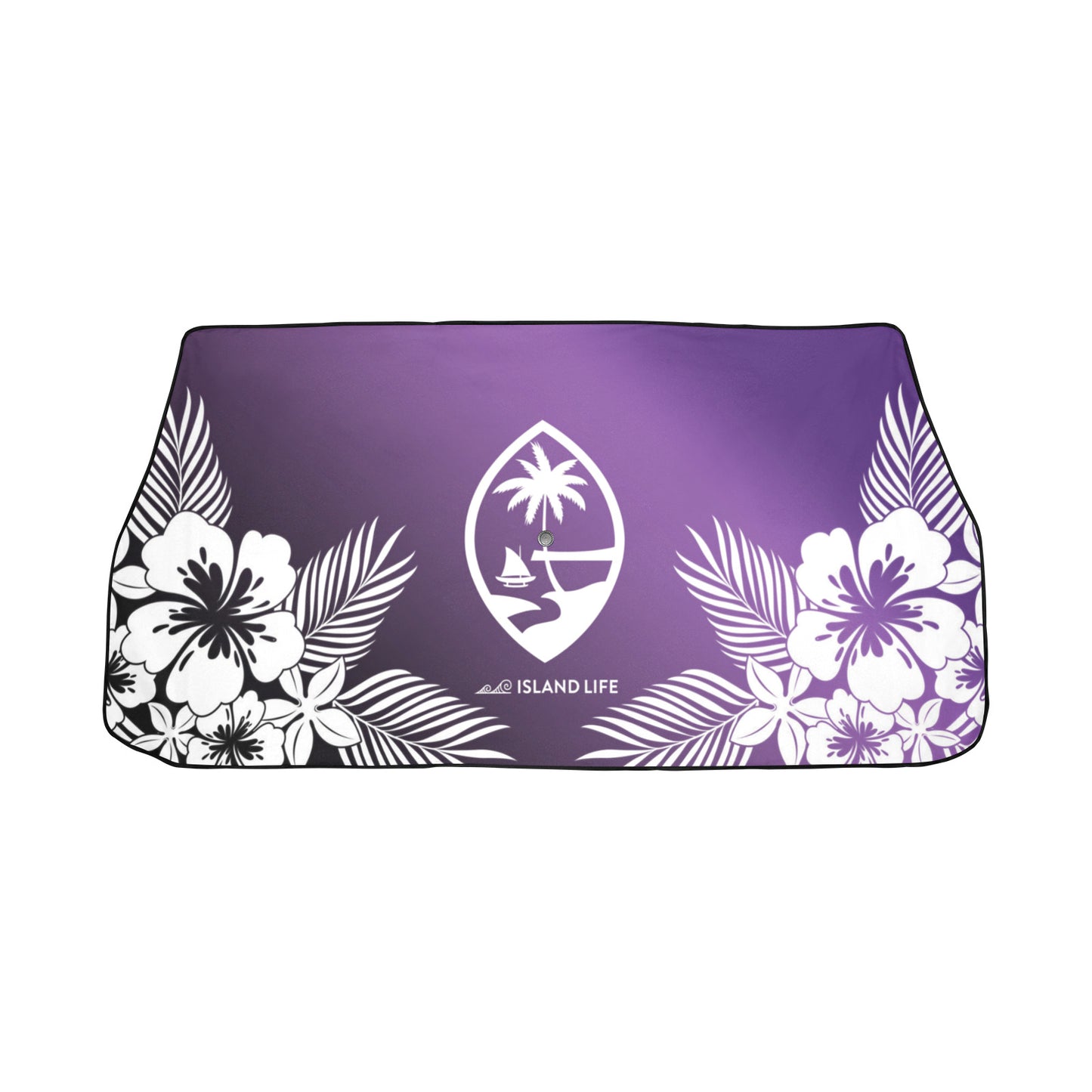 Guam Tropical Hibiscus Purple Car Sun Shade Umbrella