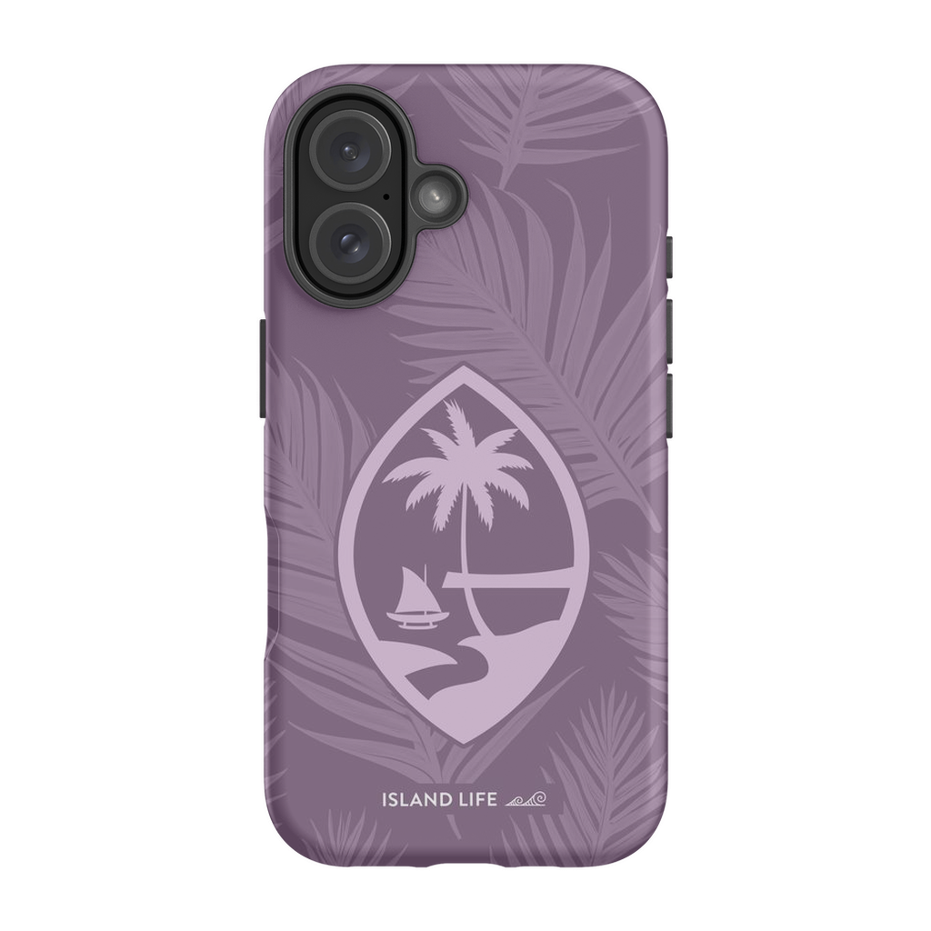 Guam Modern Leaves Purple Premium Glossy Tough Phone Case