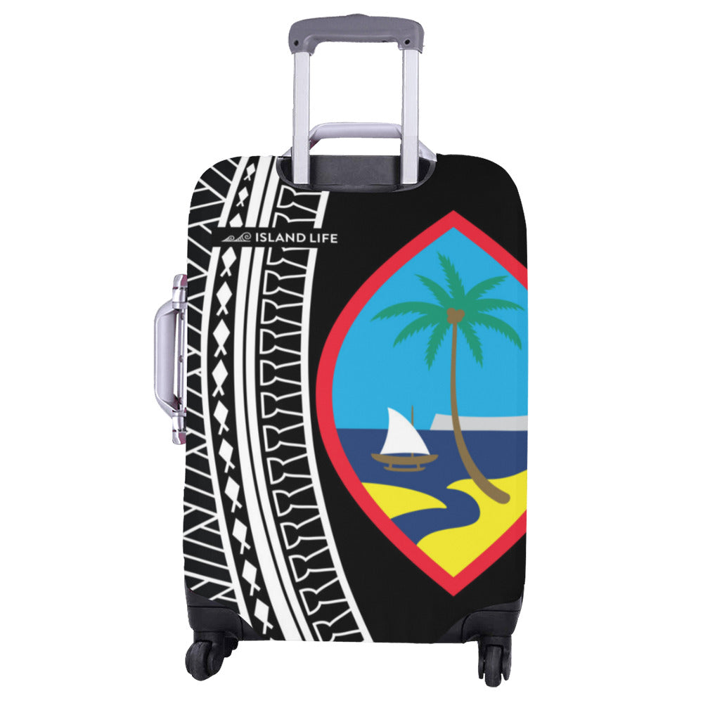 Guam Seal Tribal Black Luggage Cover