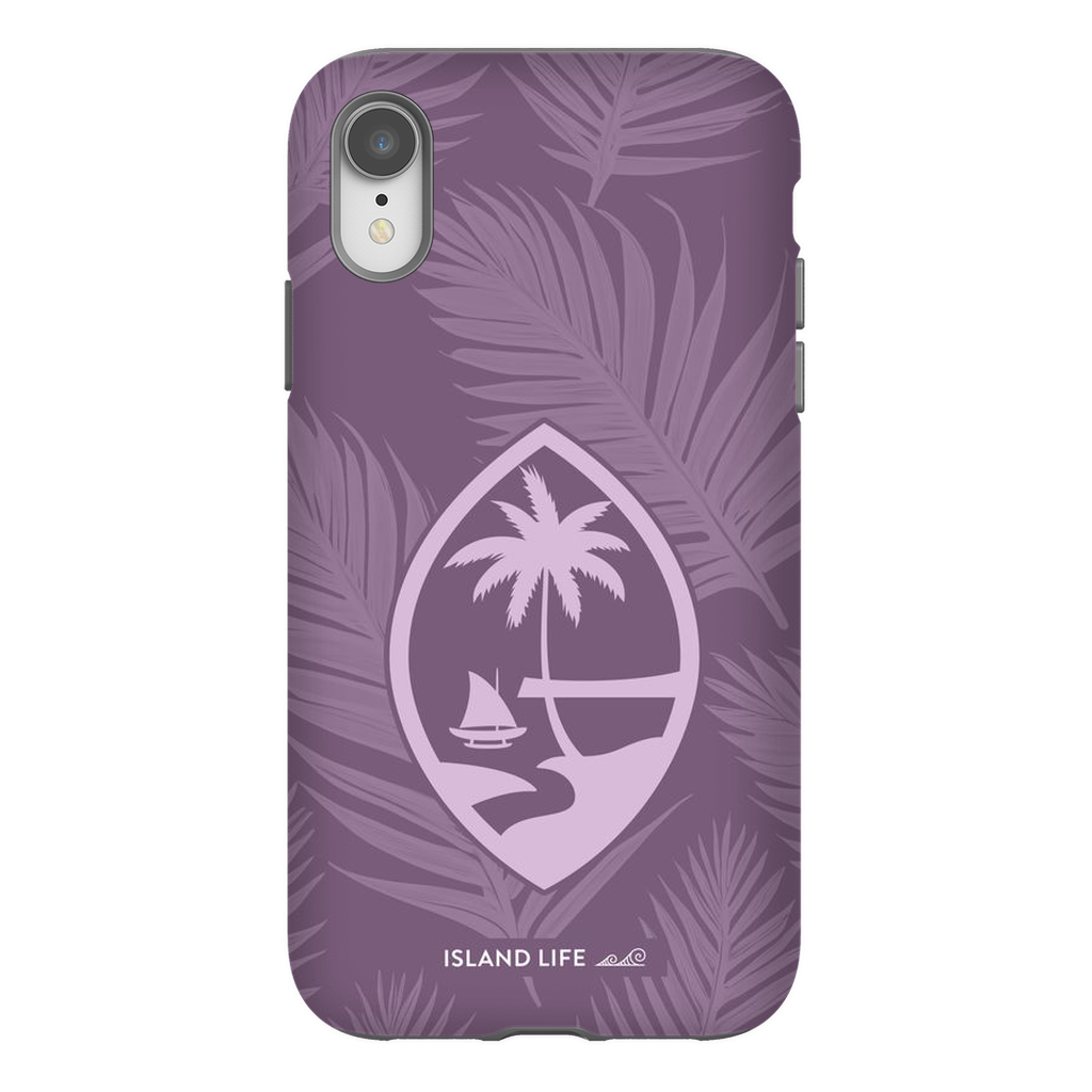 Guam Modern Leaves Purple Premium Glossy Tough Phone Case