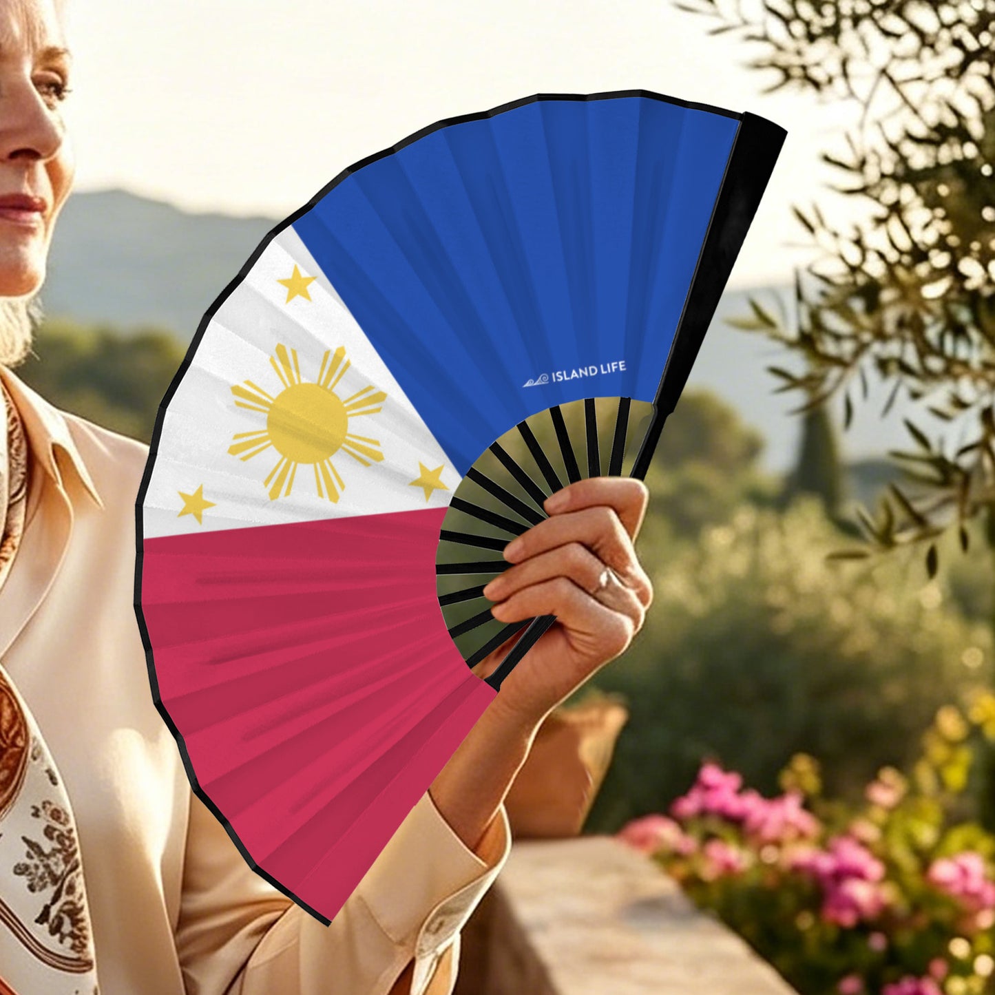 Philippines Flag Double-Sided Folding Fan