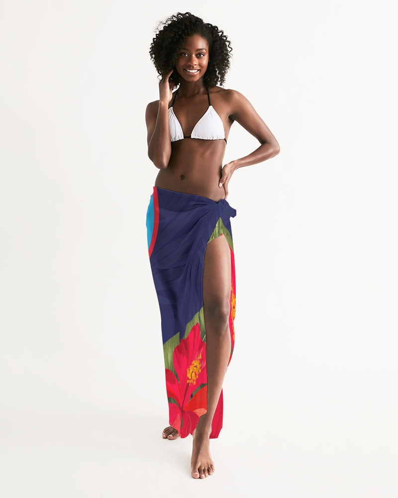 Guam Hibiscus Paradise Sarong Swim Cover Up