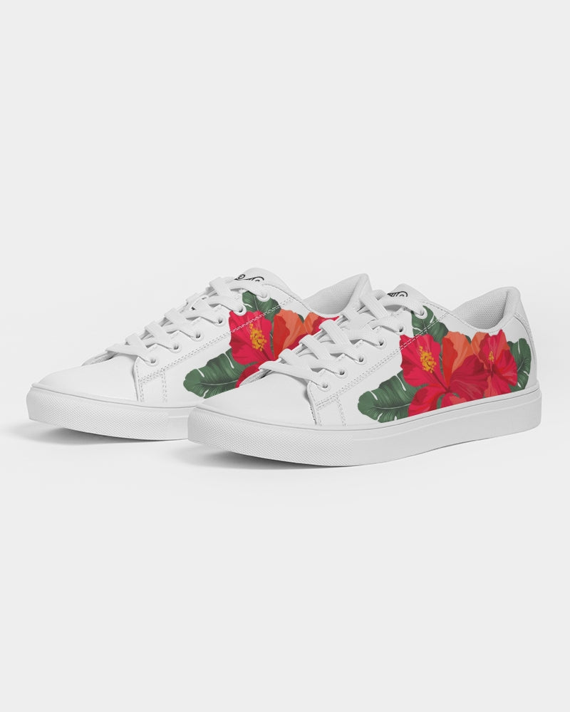 Guam Hibiscus Paradise Red Women's Faux-Leather Sneaker