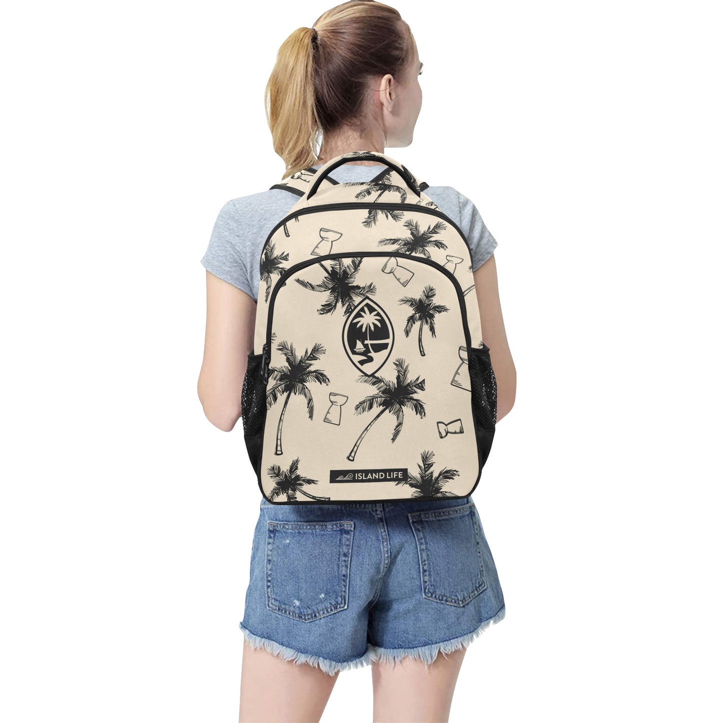 Guam Latte Stone Coconut Trees Khaki Multifunctional Backpack