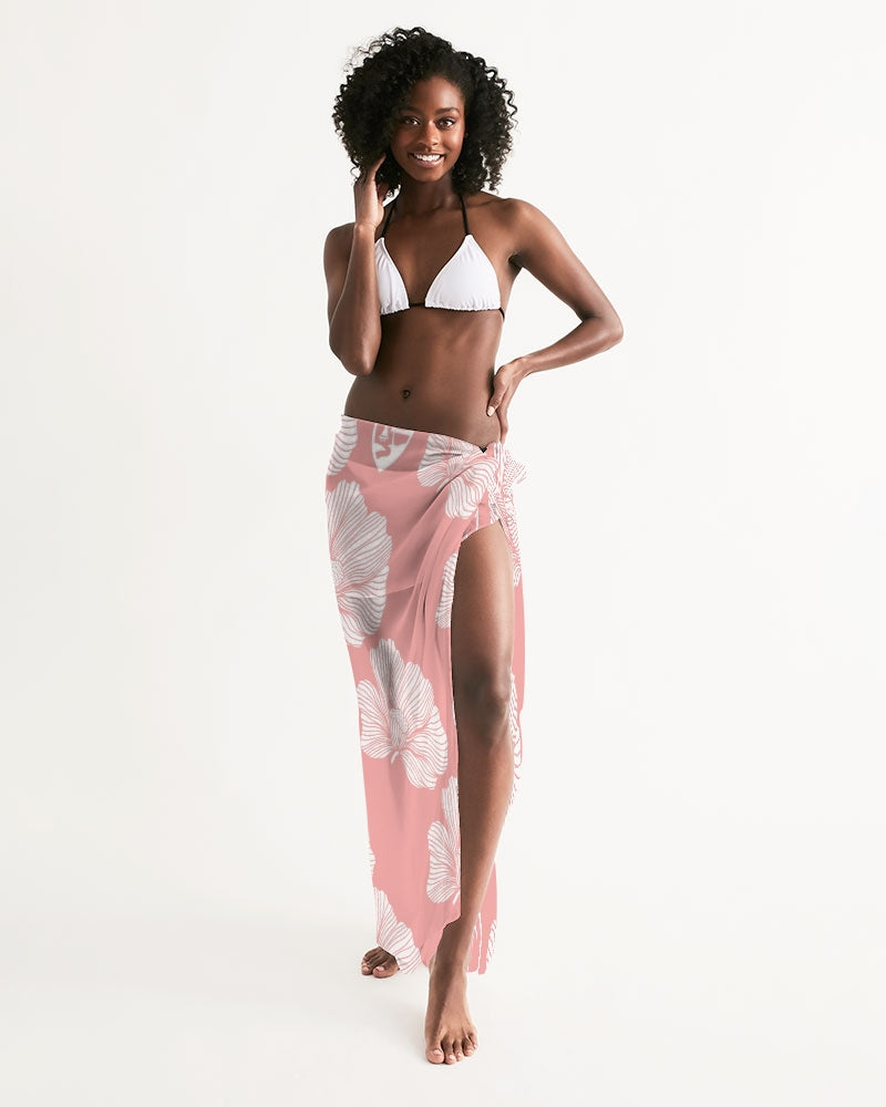 Guam Hibiscus Flora Sarong Swim Cover Up