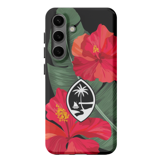 Guam Red Hibiscus Paradise Premium Glossy Tough Phone Case