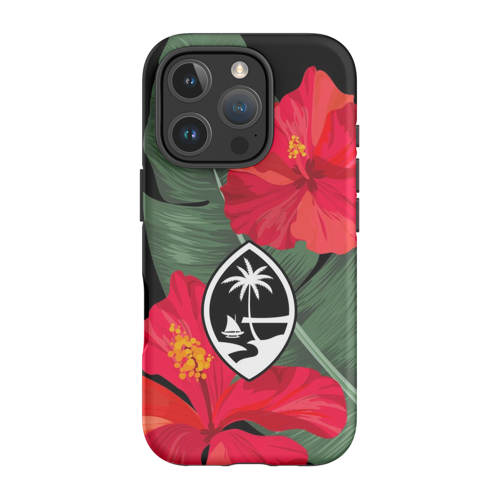 Guam Red Hibiscus Paradise Premium Glossy Tough Phone Case