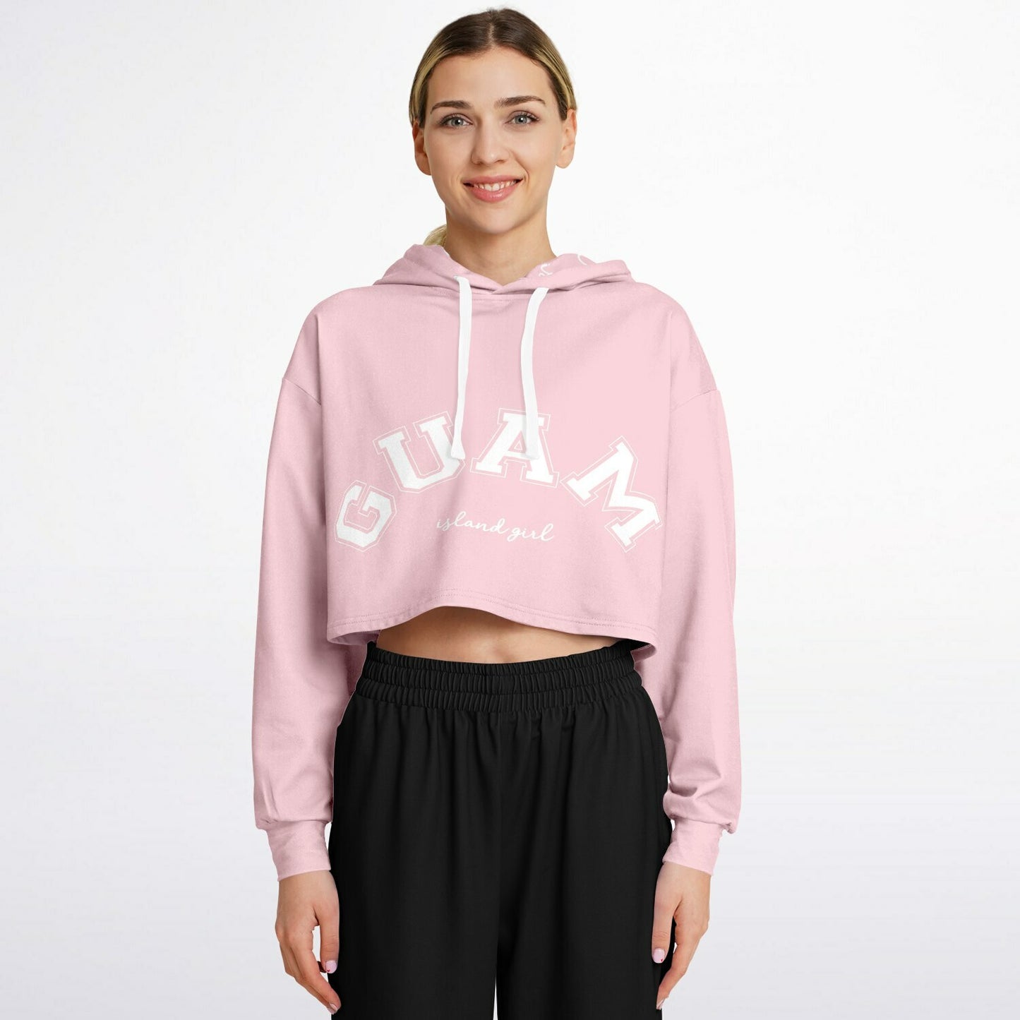 Islander Guam Girl Pink Cropped Hoodie