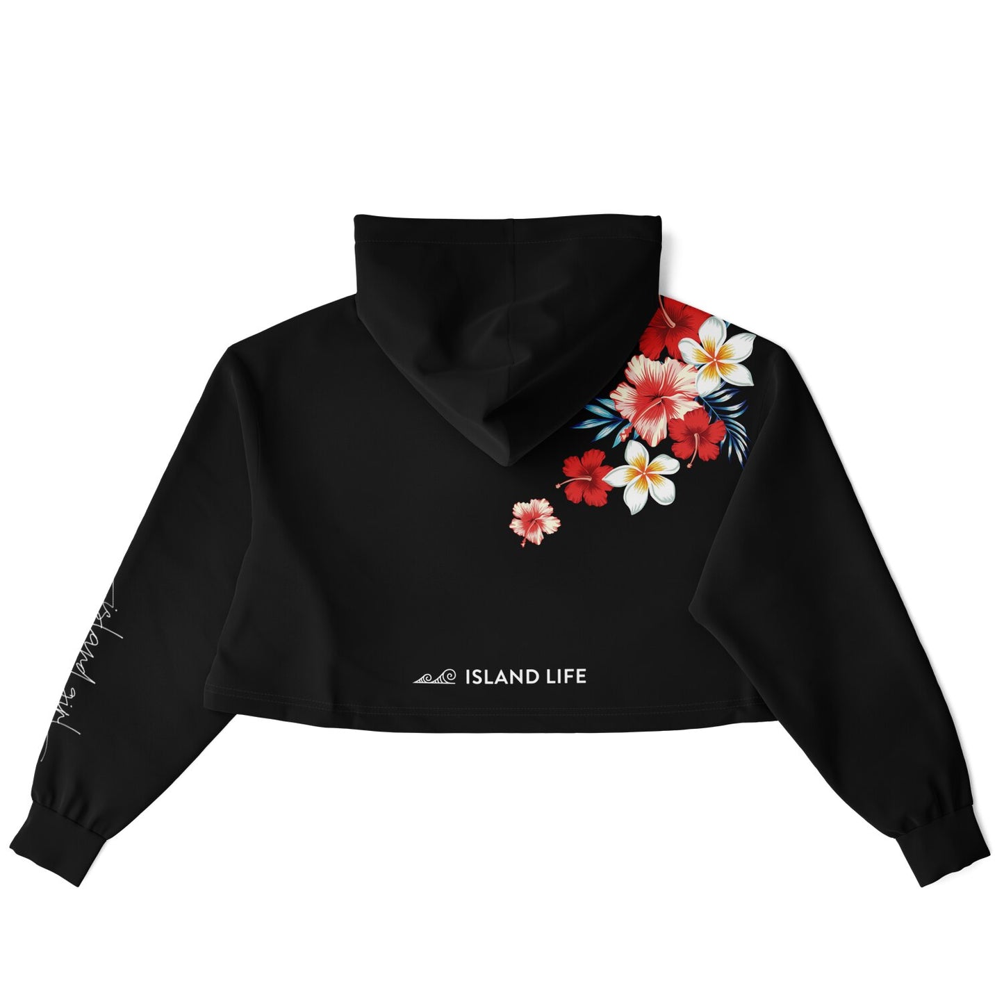 Guam Tropical Floral Cropped Hoodie