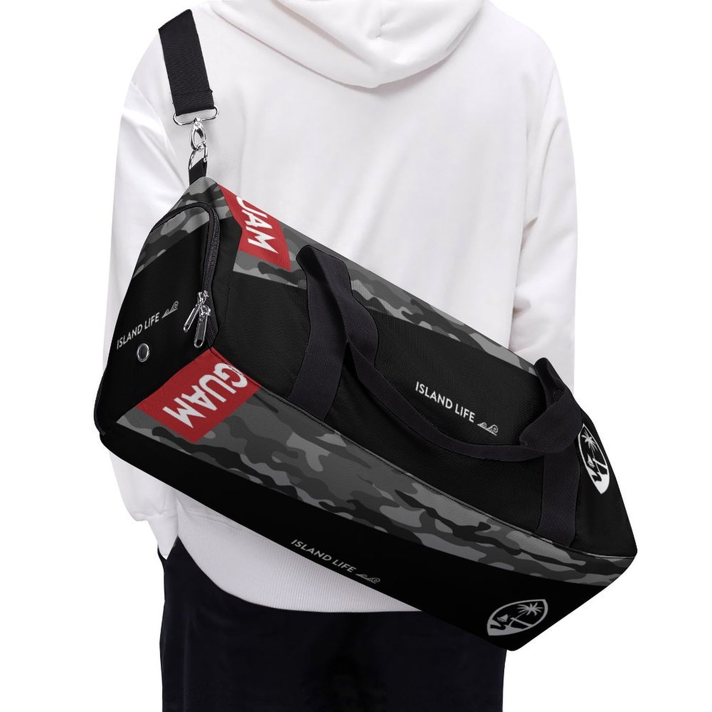 Guam Halftone Gray Camo Gym Bag