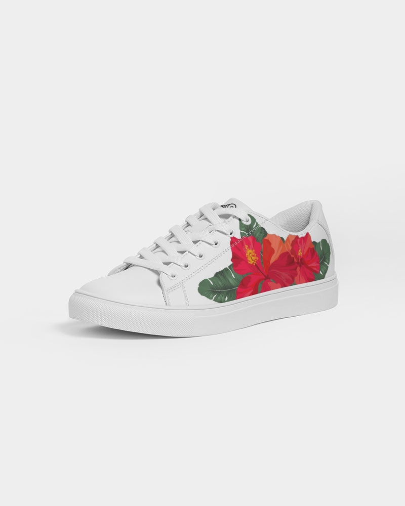 Guam Hibiscus Paradise Red Women's Faux-Leather Sneaker