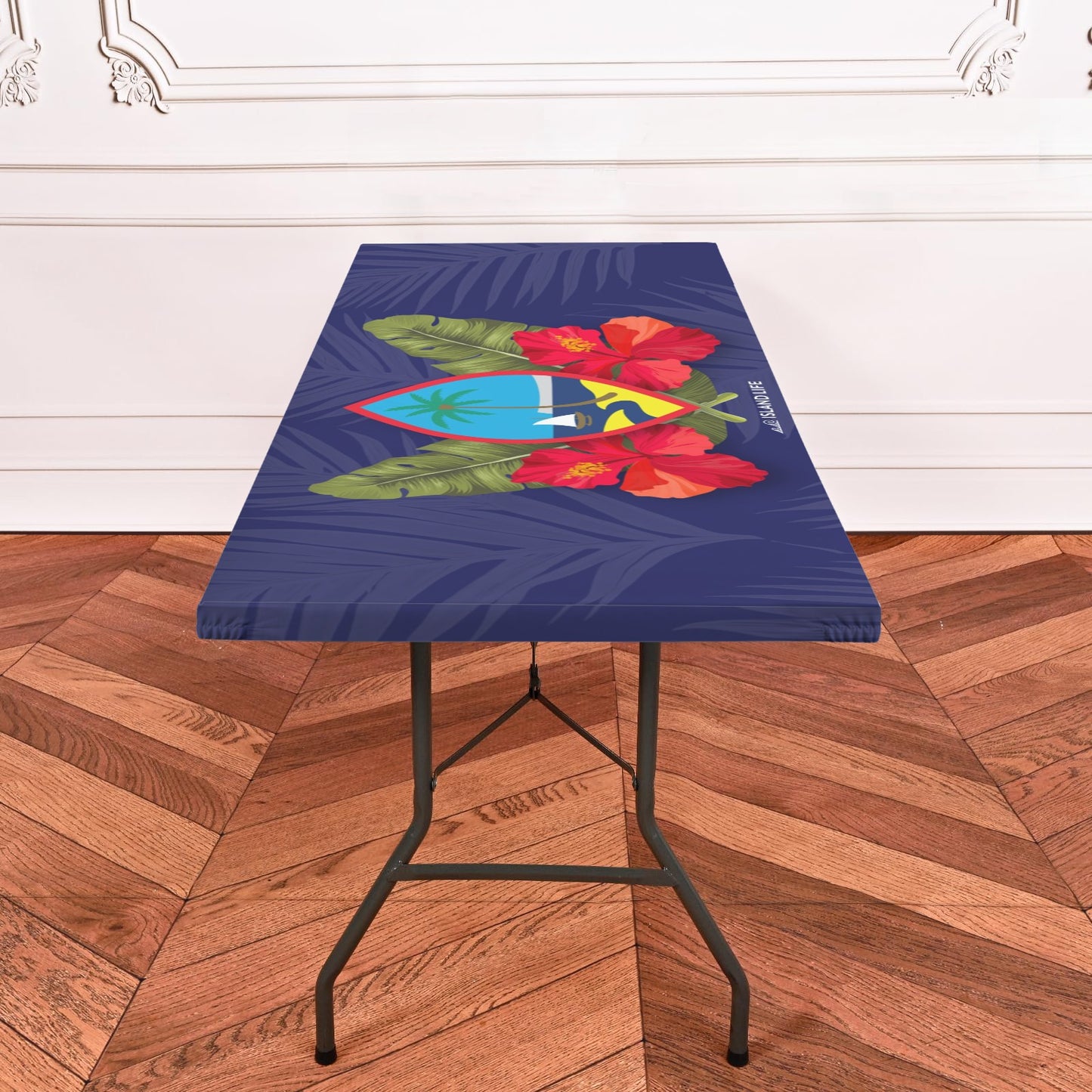 Guam Seal Hibiscus Paradise Fitted Tablecloth