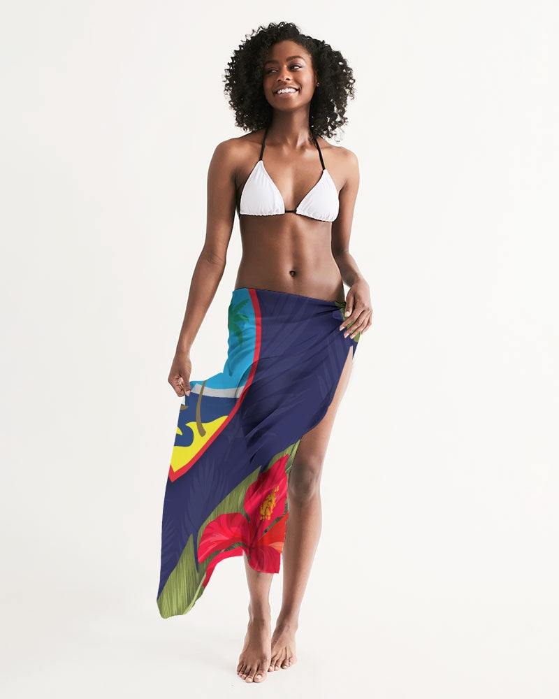 Guam Hibiscus Paradise Sarong Swim Cover Up