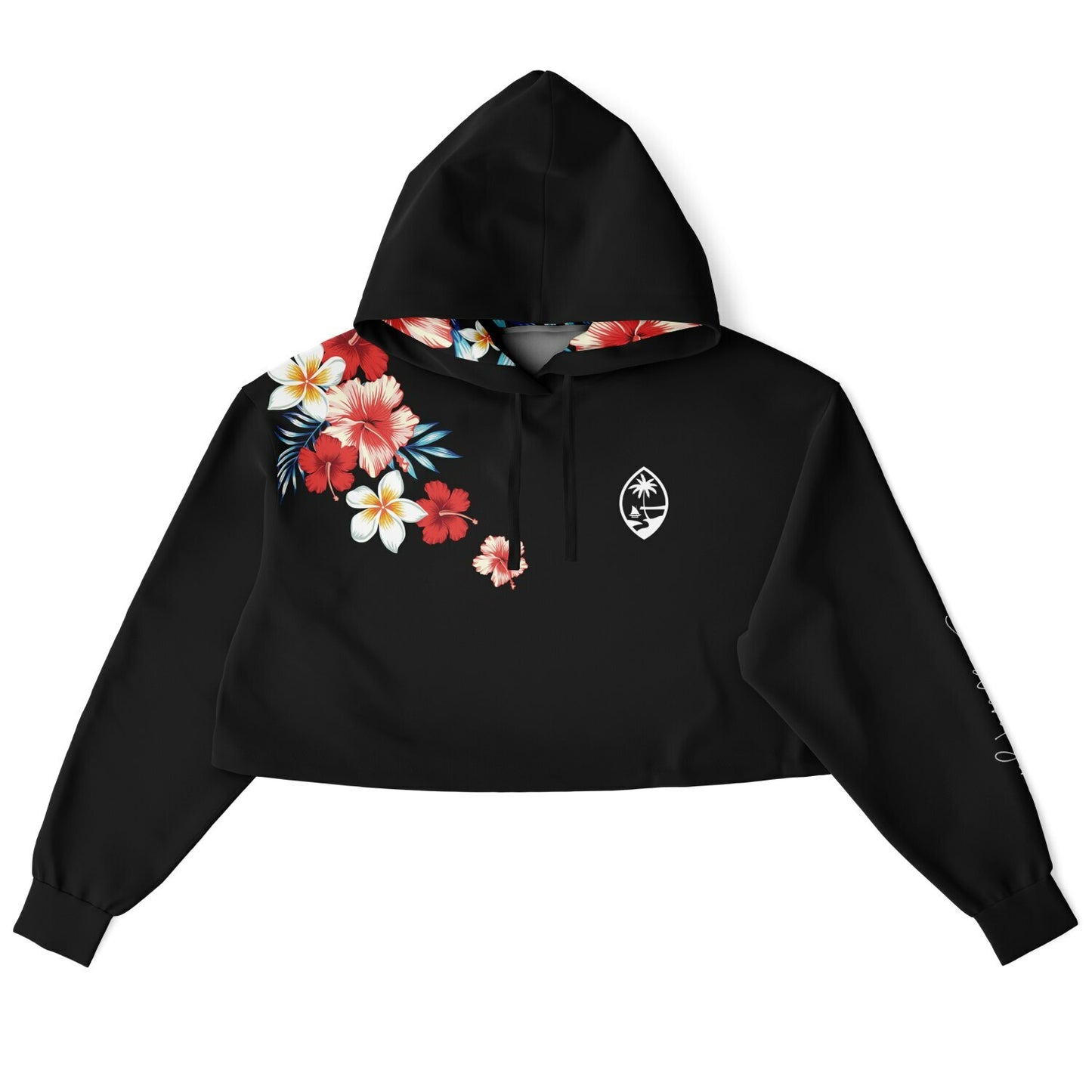 Guam Tropical Floral Cropped Hoodie